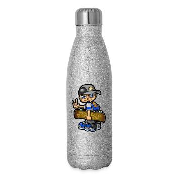 bboy and skate - Glitter Thermal Bottle 500 ml - silver glitter - Right