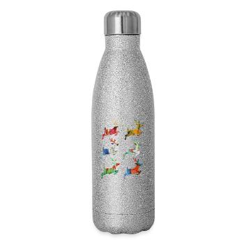Caribou Style abstrait coloré - Gourde isotherme pailletée 500 ml - paillettes argentées - Droite
