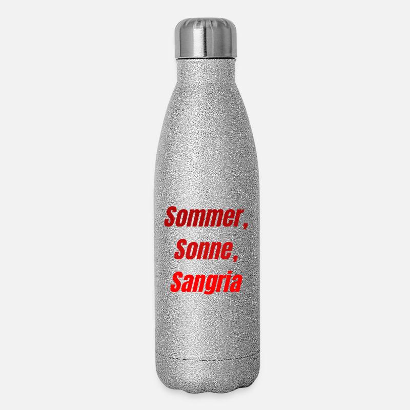 Sommersonne Sangria Design - Glitzer Isolierflasche 500 ml - Silber Glitzer
