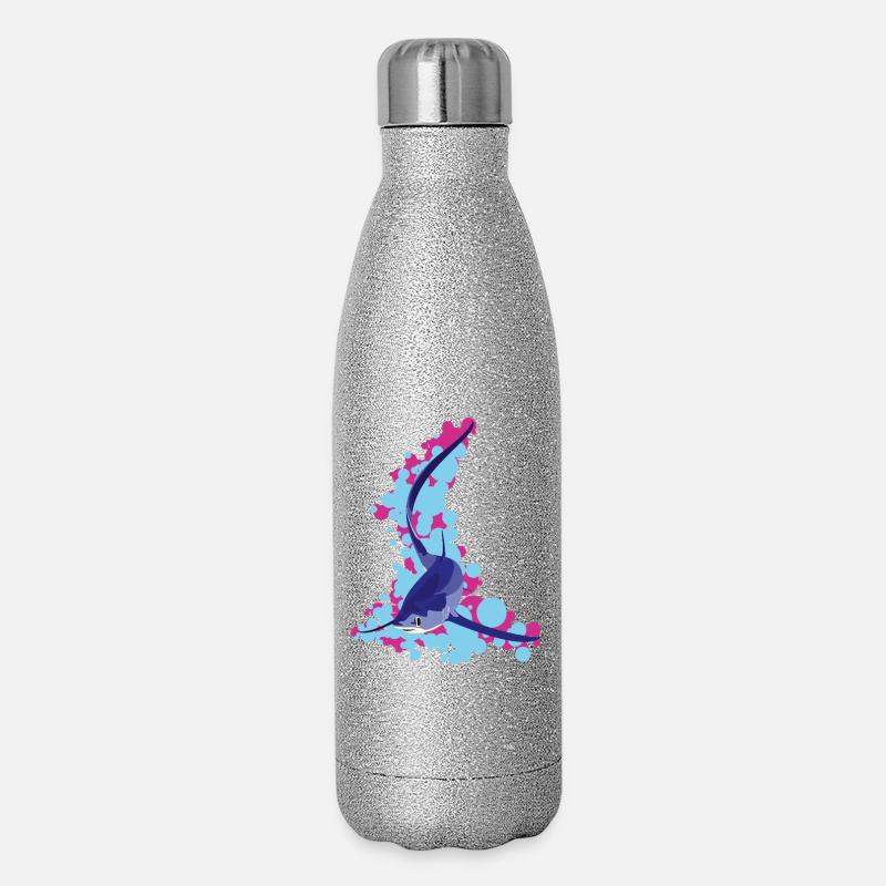 Fuchshai (Alopias supersiloucus) - Glitzer Isolierflasche 500 ml - Silber Glitzer