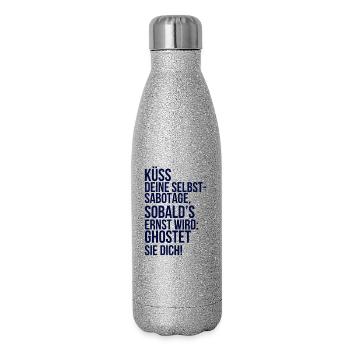 À propos de la folie : Embrasse ton auto-sabotage - Gourde isotherme pailletée 500 ml - paillettes argentées - Droite