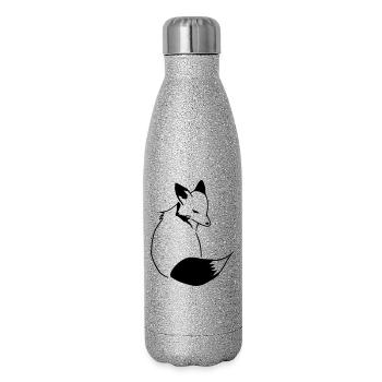 Fuchs Comic: Schlau, Foxy & Manga Style - Glitzer Isolierflasche 500 ml - Silber Glitzer - Rechts