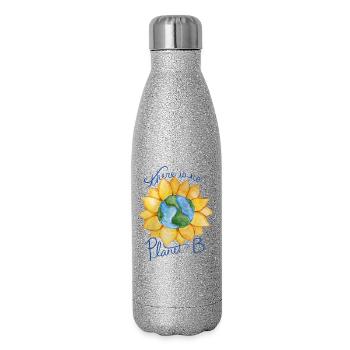 Earth Sunflower Eco Message - Glitter Thermal Bottle 500 ml - silver glitter - Right