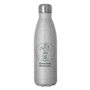 Ökologischer Gartenbau nachhaltige Landwirtschaft  - Glitzer Isolierflasche 500 ml - Silber Glitzer - Rechts