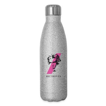 beethoven punk musik festival klassik komponist ta - Glitzer Isolierflasche 500 ml - Silber Glitzer - Rechts