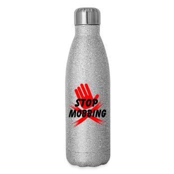 Arrêtez de harceler la main - Gourde isotherme pailletée 500 ml - paillettes argentées - Droite
