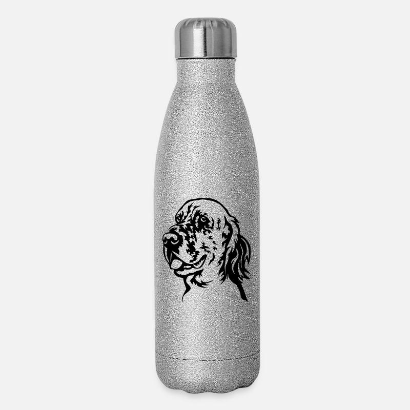 Chef de setter anglais - Gourde isotherme pailletée 500 ml - paillettes argentées