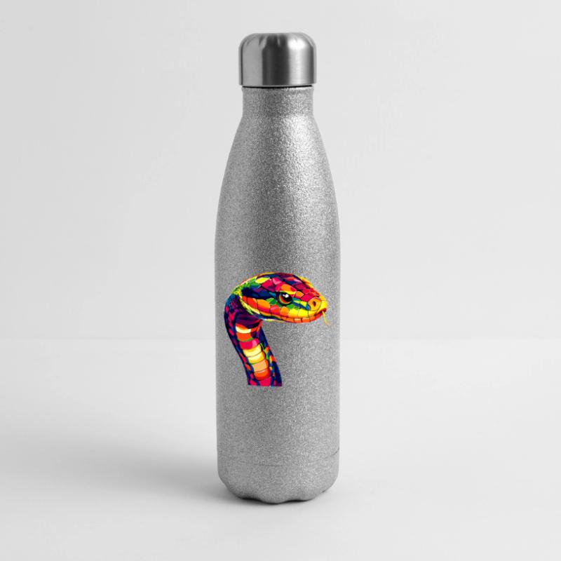 Serpent Python Cobra Mamba Serpent à sonnettes Serpent Gourde isotherme pailletée 500 ml