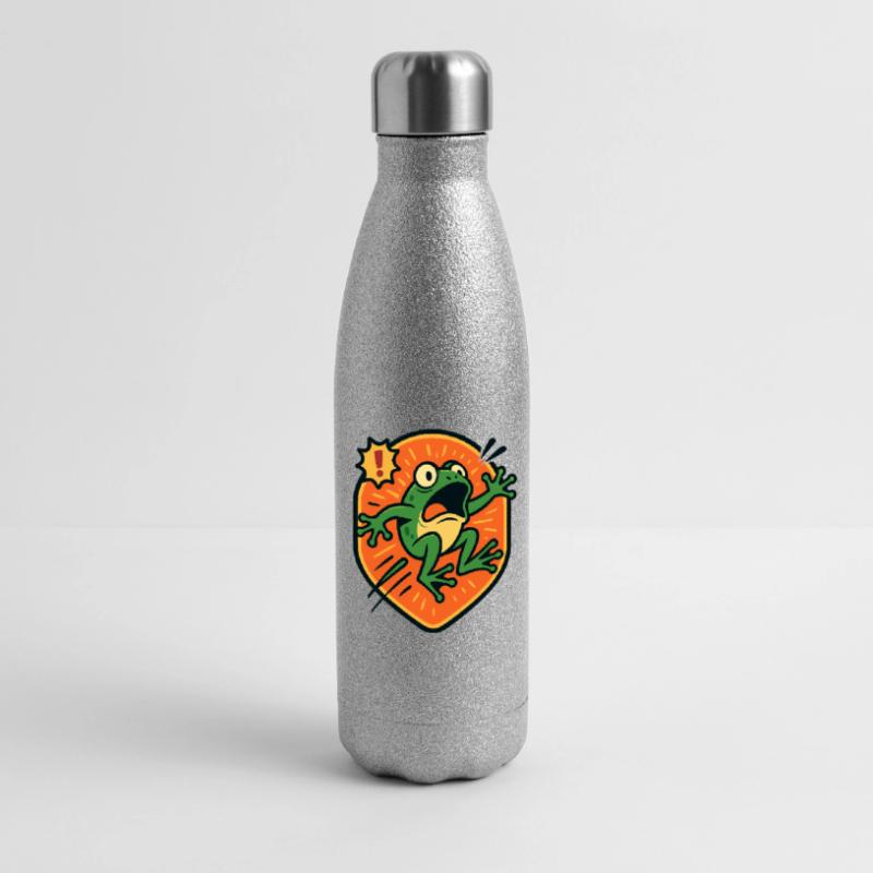 Panikfrosch-Abzeichen Glitzer Isolierflasche 500 ml
