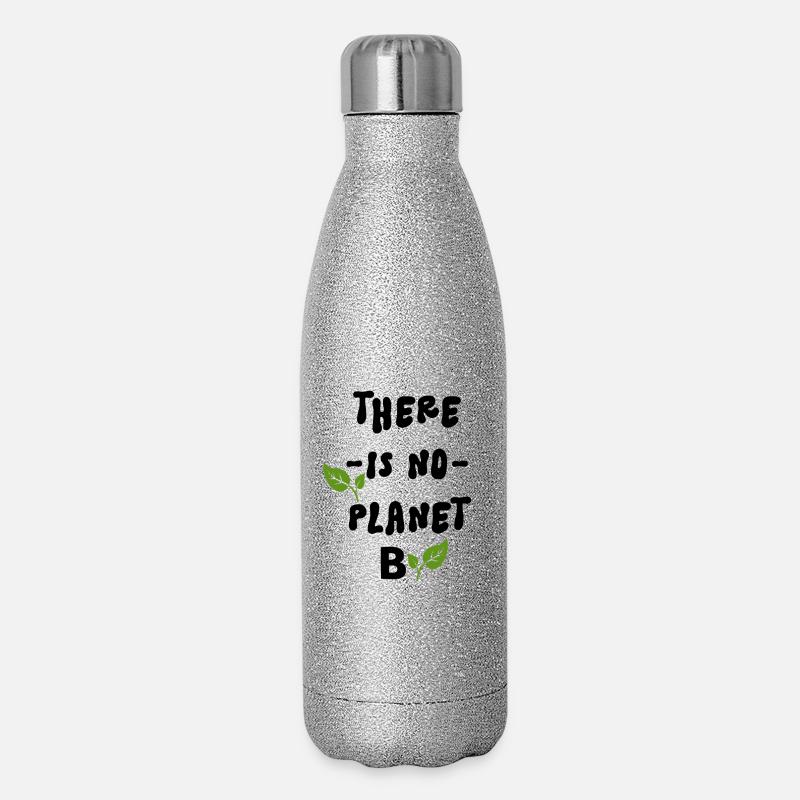 Es gibt keinen Planeten B - Glitzer Isolierflasche 500 ml - Silber Glitzer