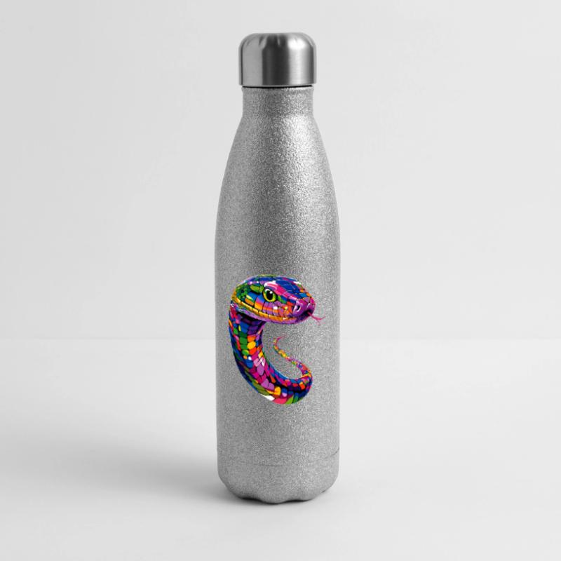 serpent, python, cobra, serpent à sonnettes, serpents Gourde isotherme pailletée 500 ml