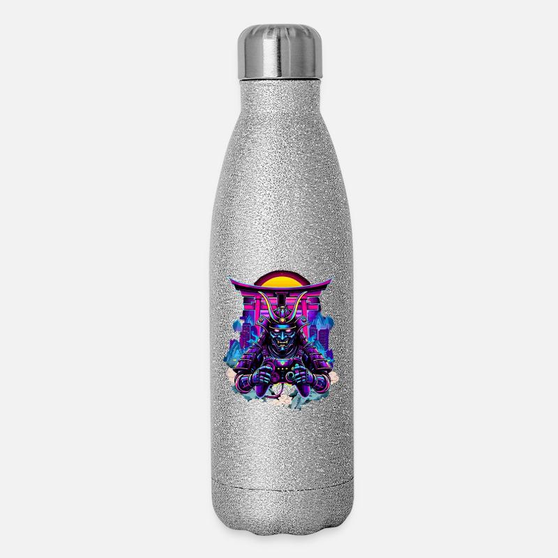 Samurai Mask gaming controller Sythwave gaming - Glitter Thermal Bottle 500 ml - silver glitter
