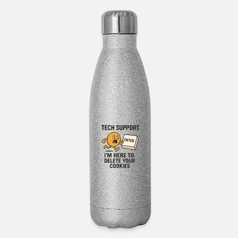 Tech Support I'm Here To Delete Your Cookies - Glitter Thermal Bottle 500 ml - silver glitter