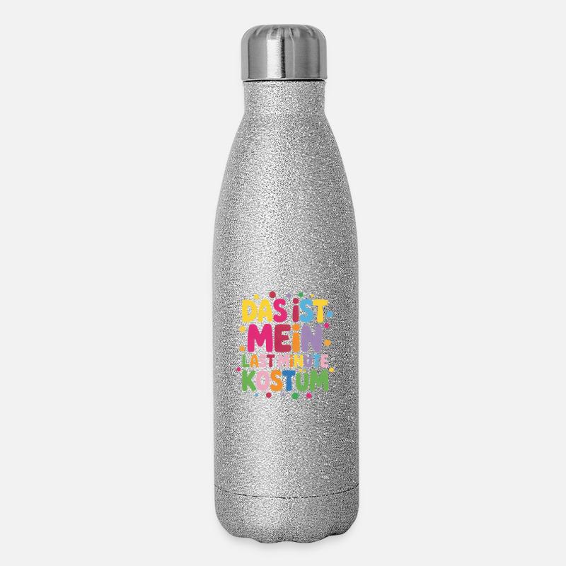 Karneval Kostüm  - Glitzer Isolierflasche 500 ml - Silber Glitzer