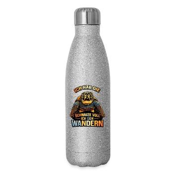 Ich hab die Schnauze voll Schildkröten Wandern - Glitzer Isolierflasche 500 ml - Silber Glitzer - Rechts