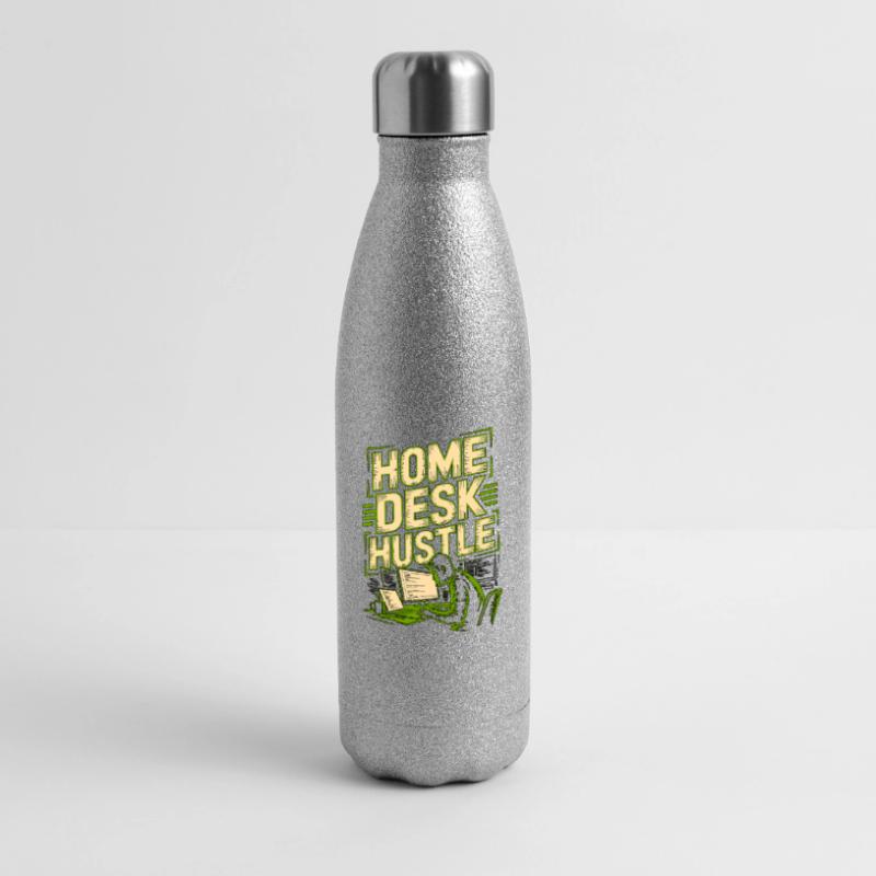 Remote Developer Home Desk Hustle Remote Coder Glitzer Isolierflasche 500 ml
