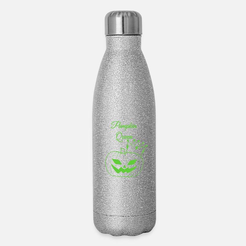 Pumpkin Queen Halloween Design - Glitter Thermal Bottle 500 ml - silver glitter