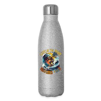 Catch the Wave Surf Retro - Glitzer Isolierflasche 500 ml - Silber Glitzer - Rechts