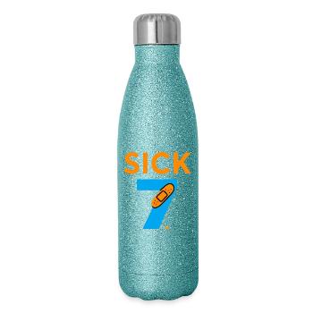 Sick Seven Meme Tee Six Seven - Gourde isotherme pailletée 500 ml - paillettes bleues - Droite
