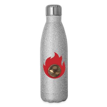 Petanque Fire - Gourde isotherme pailletée 500 ml - paillettes argentées - Droite