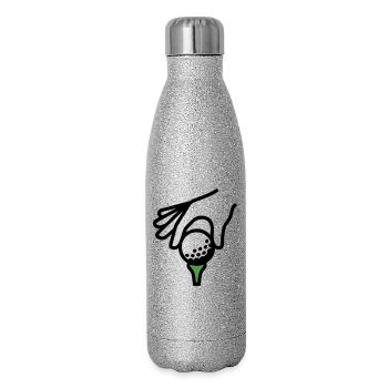 Golf Ball Tee Tee Golf Golf Club Golfer - Gourde isotherme pailletée 500 ml - paillettes argentées - Droite
