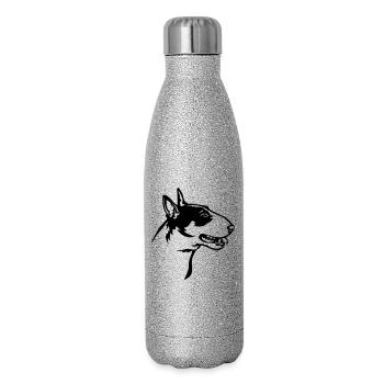 Bull Terrier Head - Glitter Thermal Bottle 500 ml - silver glitter - Right