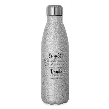 Abschiedsgeschenk Kollege Mitarbeiter Dankeschön - Glitzer Isolierflasche 500 ml - Silber Glitzer - Rechts