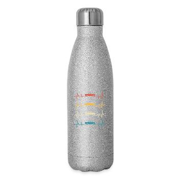 Pick-up Retro-Heartbeat-Geländewagen - Glitzer Isolierflasche 500 ml - Silber Glitzer - Rechts