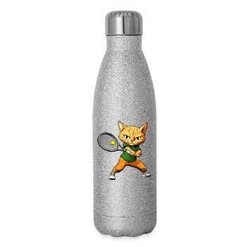 Tennis des chats - Gourde isotherme pailletée 500 ml - paillettes argentées - Droite