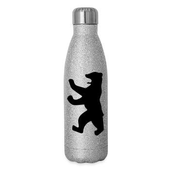 Berliner Bär - Glitzer Isolierflasche 500 ml - Silber Glitzer - Rechts