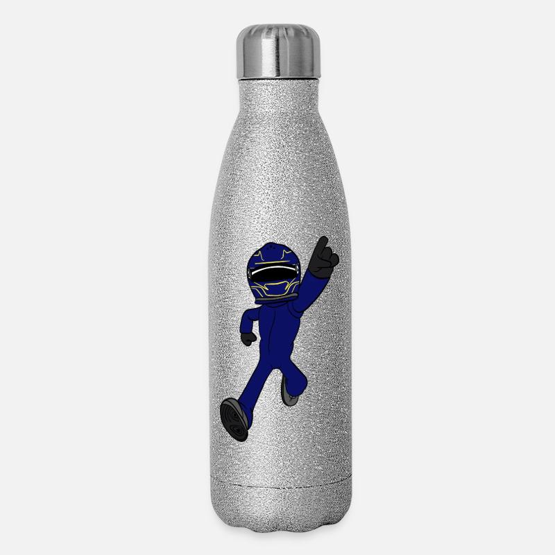 racing driver - Glitter Thermal Bottle 500 ml - silver glitter