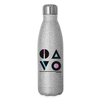 Abstract Geometry Design - Stylish Fashion - Glitter Thermal Bottle 500 ml - silver glitter - Right