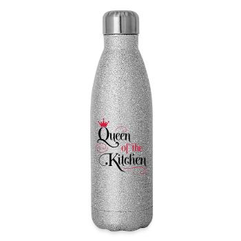 Tablier de cuisine femme - Gourde isotherme pailletée 500 ml - paillettes argentées - Droite