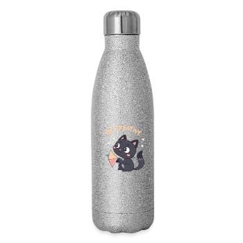 Kawaii Cat and Creative Kite - Glitter Thermal Bottle 500 ml - silver glitter - Right