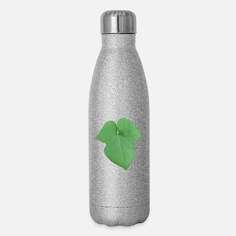 Green_Leaf_-_Tiny_Red_Spider - Glitzer Isolierflasche 500 ml - Silber Glitzer