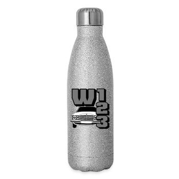 MB w123 , Youngtimer , Oldtimer , Kult Car (25) - Glitzer Isolierflasche 500 ml - Silber Glitzer - Rechts