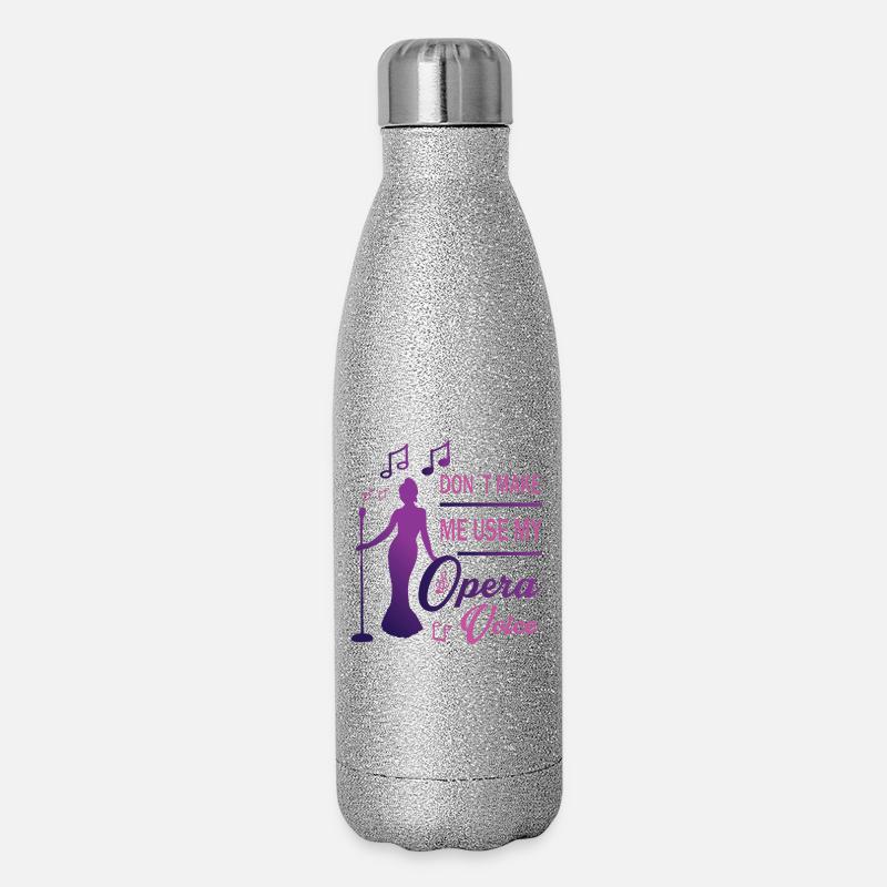 Laute Stimme - Glitzer Isolierflasche 500 ml - Silber Glitzer