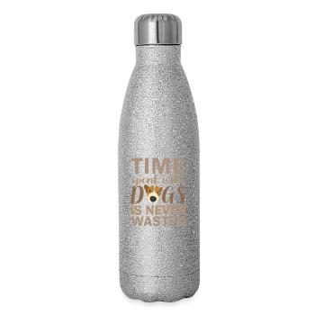 Temps passé avec les chiens - Gourde isotherme pailletée 500 ml - paillettes argentées - Droite