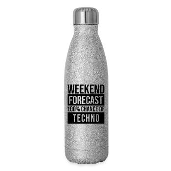Techno - Glitzer Isolierflasche 500 ml - Silber Glitzer - Rechts