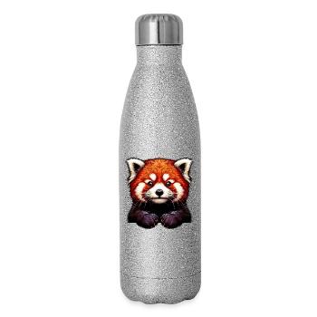 Red panda - Glitter Thermal Bottle 500 ml - silver glitter - Right