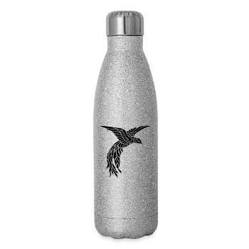 Vogel - Glitzer Isolierflasche 500 ml - Silber Glitzer - Rechts