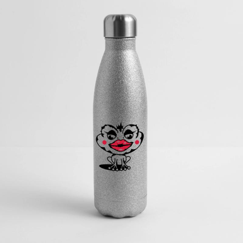 A toad with a thick lip Glitter Thermal Bottle 500 ml