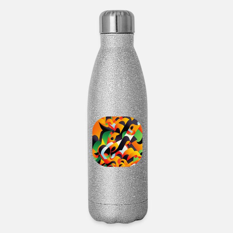 Abstrait - Gourde isotherme pailletée 500 ml - paillettes argentées