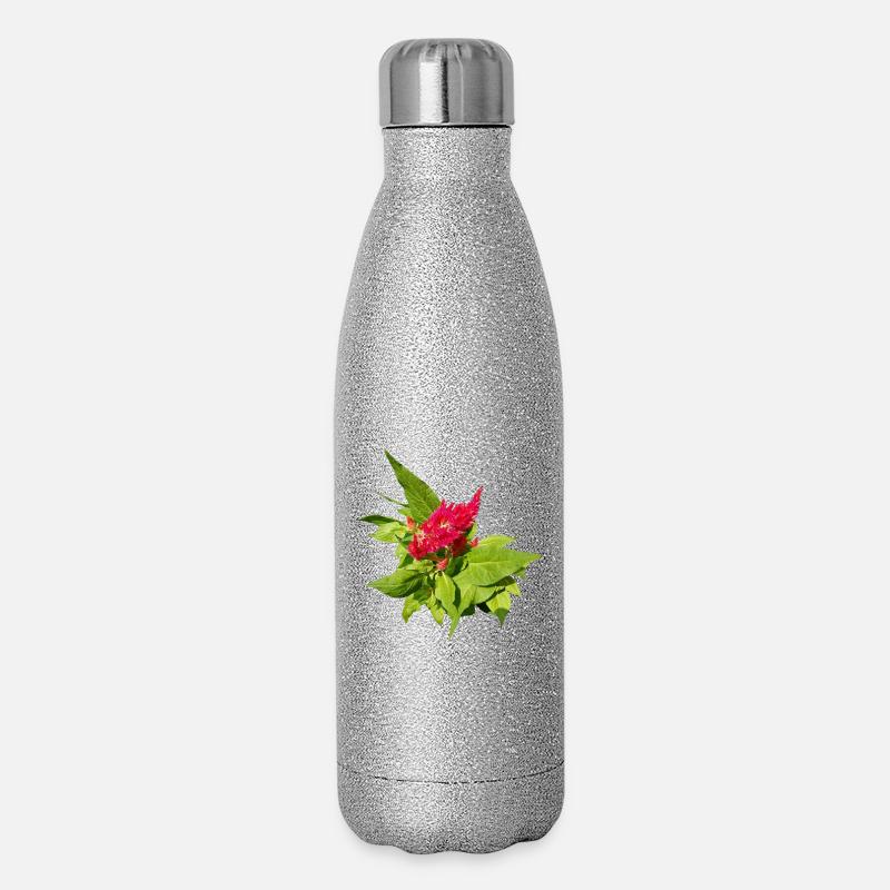 RED CELOSIA - Glitter Thermal Bottle 500 ml - silver glitter