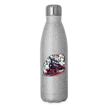 steam locomotive - Glitter Thermal Bottle 500 ml - silver glitter - Right