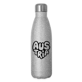 Austria - Austria Bubble Heart Typo - Glitter Thermal Bottle 500 ml - silver glitter - Right