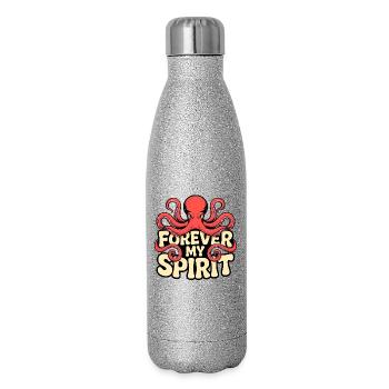 Octopus Vibes - Glitzer Isolierflasche 500 ml - Silber Glitzer - Rechts