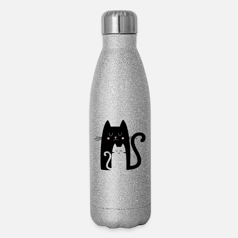 Kitties - Glitter Thermal Bottle 500 ml - silver glitter
