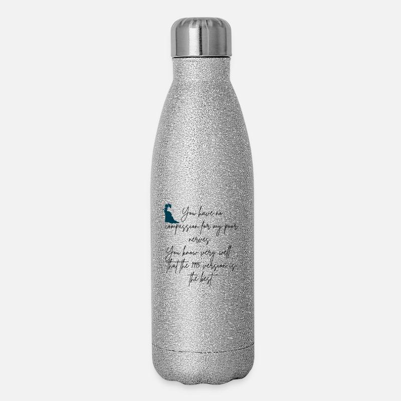 Humor Jane Austen - Glitzer Isolierflasche 500 ml - Silber Glitzer