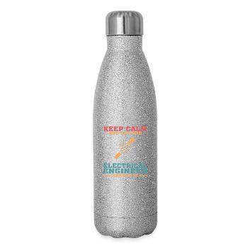 Lustiges Elektrotechnik-Zitat für Elektrotechnik - Glitzer Isolierflasche 500 ml - Silber Glitzer - Rechts